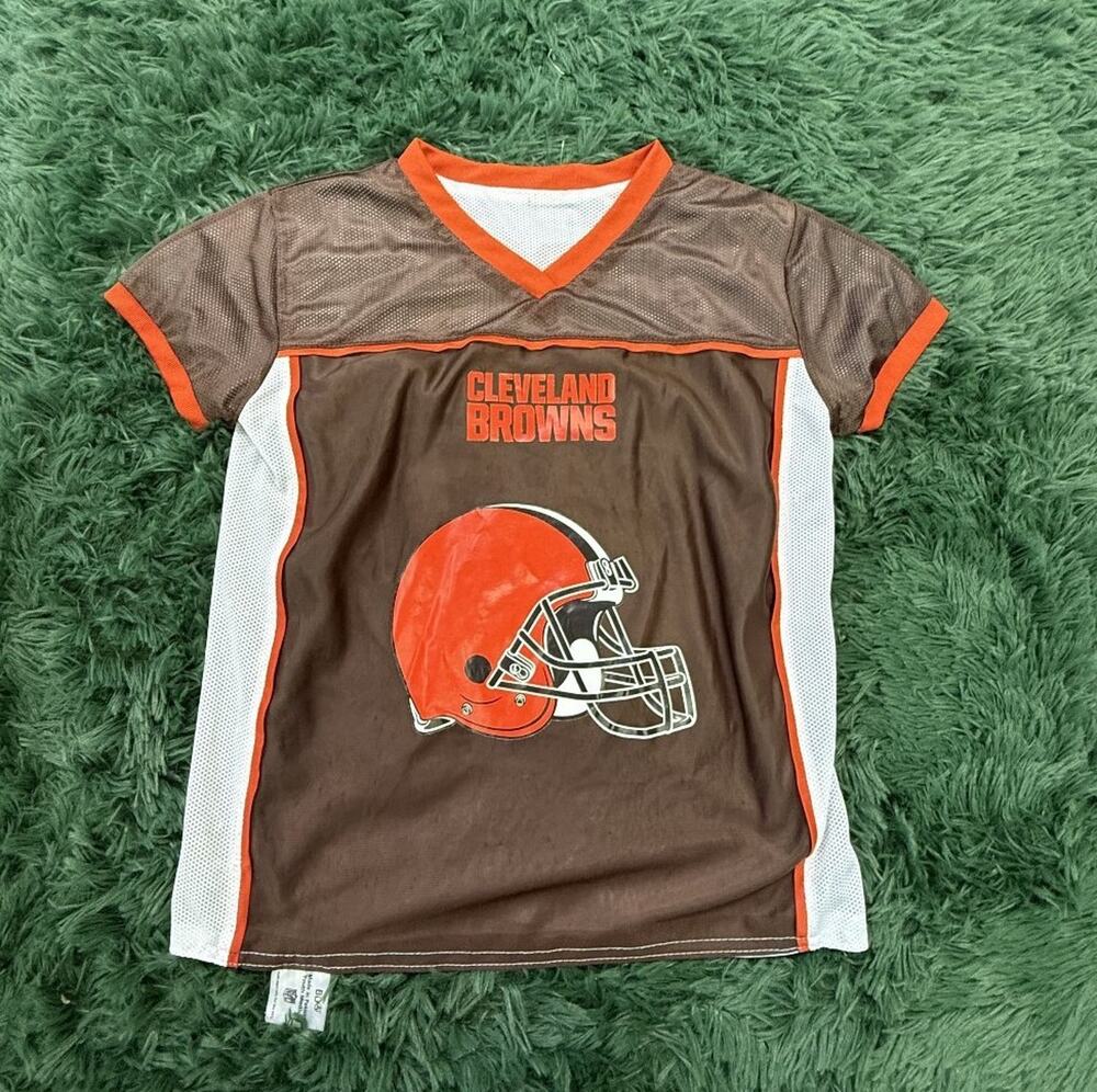 Cleveland Browns NFL Flag Football Youth Mesh Jersey Brown Orange White